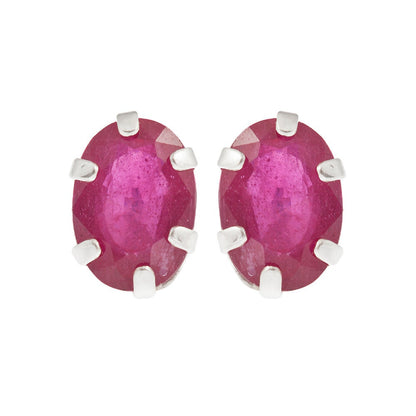 Sterling Silver Earrings Set with Your Choice of 7x5mm Genuine Gemstones