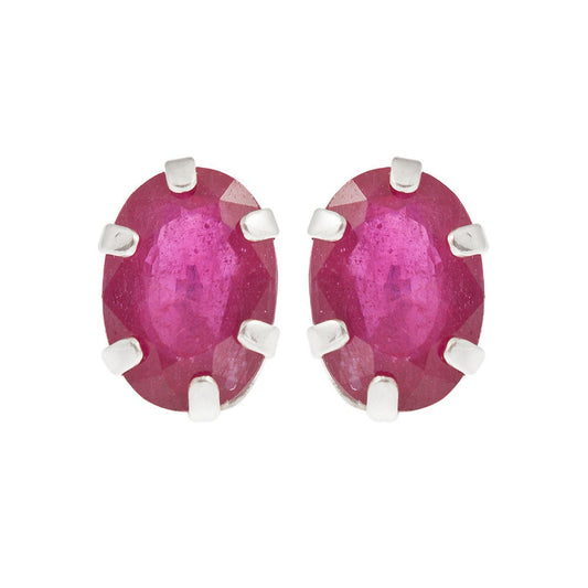 Sterling Silver Earrings Set with Your Choice of 7x5mm Genuine Gemstones