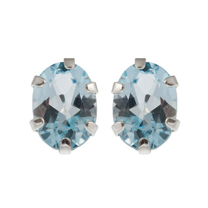 Sterling Silver Earrings Set with Your Choice of 7x5mm Genuine Gemstones