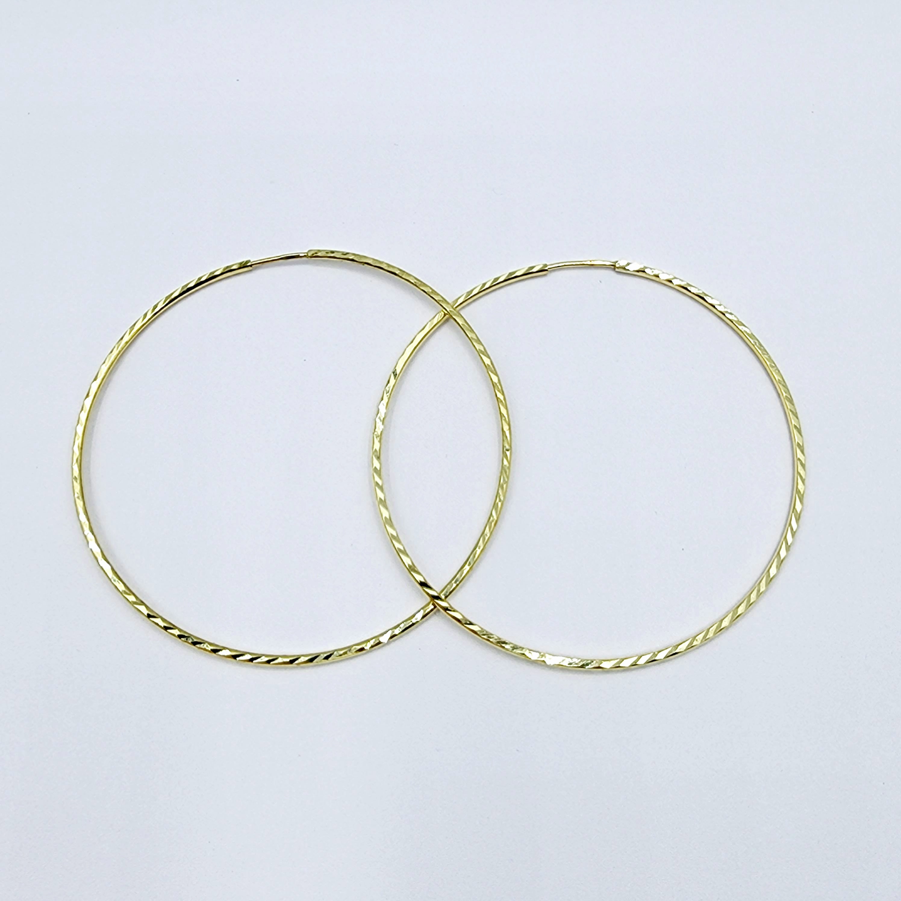 Gold Diamond Cut Big Hoops Earrings For Women, Gold Hoop Earrings,  10K Yellow Gold Circle Earrings , Large Hoop Earrings, Gift For Her