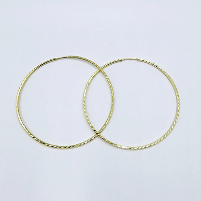Gold Diamond Cut Big Hoops Earrings For Women, Gold Hoop Earrings,  10K Yellow Gold Circle Earrings , Large Hoop Earrings, Gift For Her