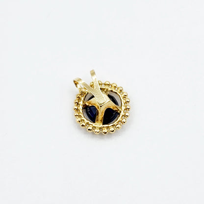 Gold Blue Sapphire Pendant | 10K Yellow Gold Milgrain Genuine Blue Sapphire 6x6mm Pendant | Blue Sapphire Necklace for Women