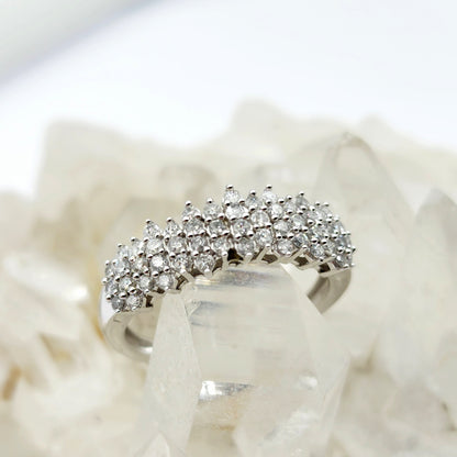 Gold Diamonds Cluster Ring | 10K White Gold Natural Diamond 0.50ct Ring | Wedding ring for women | Diamonds Wedding Ring | Engagement Ring