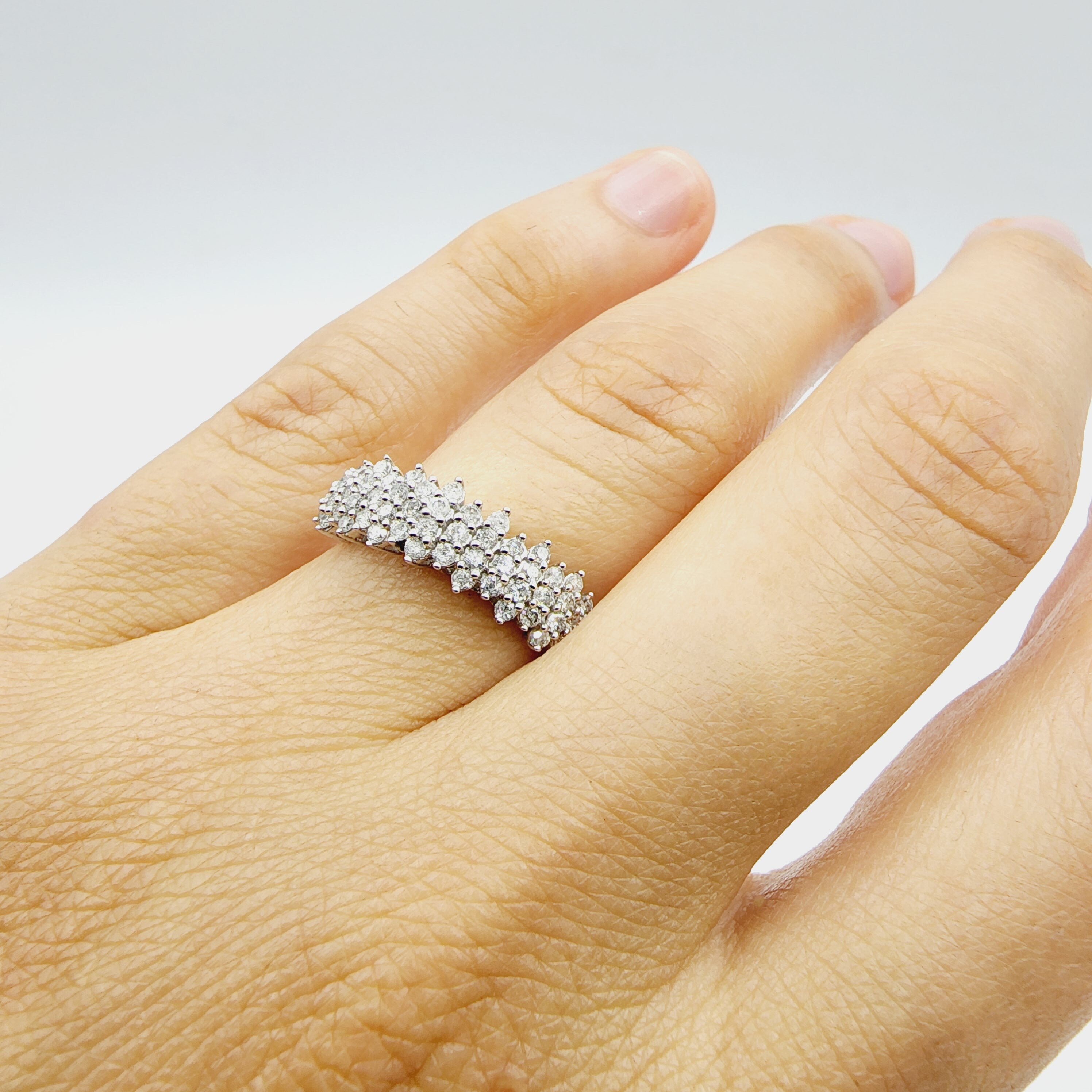 Gold Diamonds Cluster Ring | 10K White Gold Natural Diamond 0.50ct Ring | Wedding ring for women | Diamonds Wedding Ring | Engagement Ring