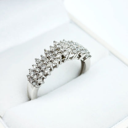 Gold Diamonds Cluster Ring | 10K White Gold Natural Diamond 0.50ct Ring | Wedding ring for women | Diamonds Wedding Ring | Engagement Ring