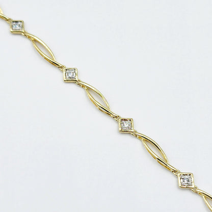 Gold Diamond Bracelet , 10K Yellow Gold Diamond 0.25ct Bracelet, Elegant Design, Fine Jewelry, Precious Gift, Luxury Accessories for Women