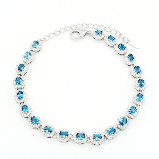 Gemstone Bracelet, Sterling Silver Bracelet Set With Genuine Gemstones 4.2cts, Birthstone Bracelet for women, Bracelet For Her