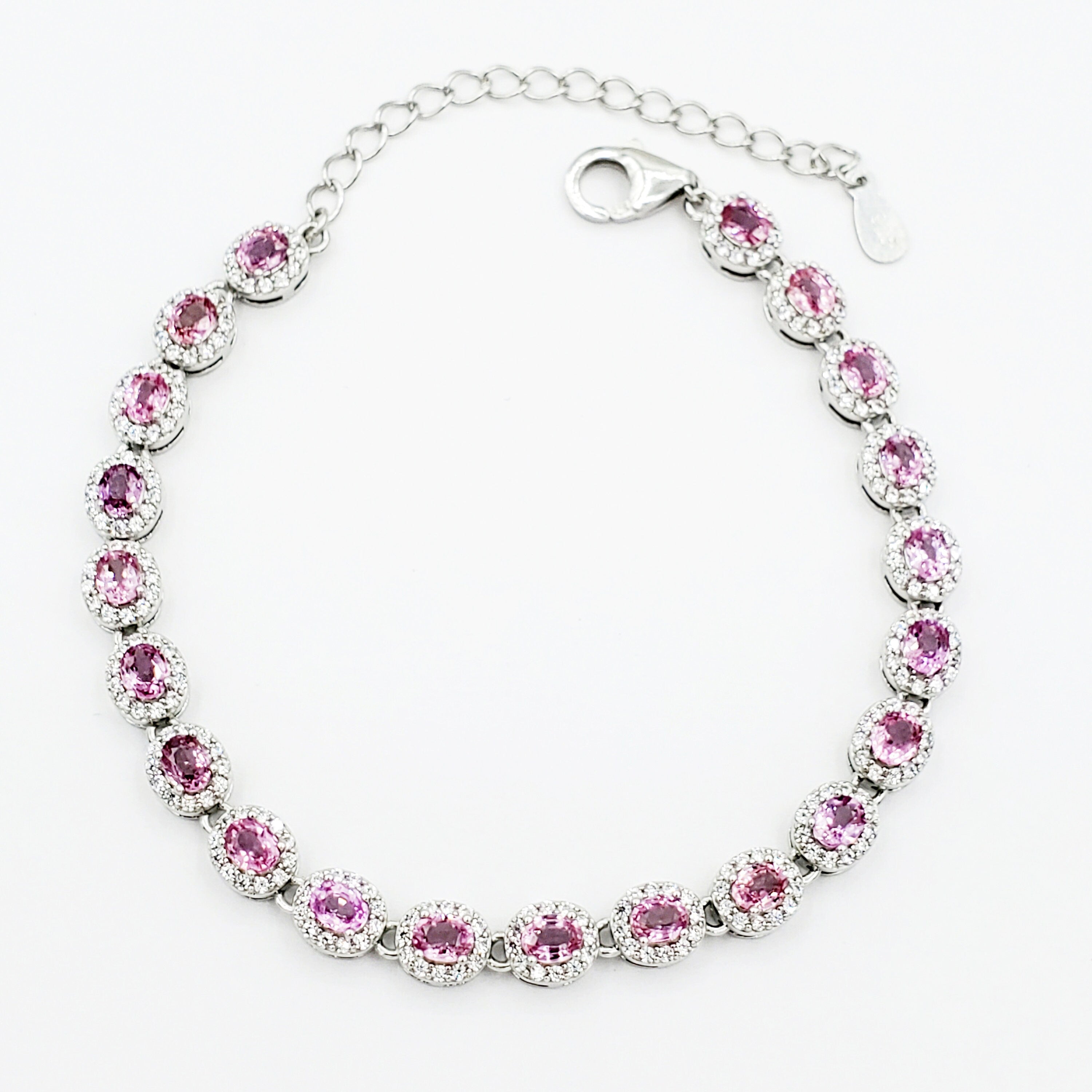 Gemstone Bracelet, Sterling Silver Bracelet Set With Genuine Gemstones 4.2cts, Birthstone Bracelet for women, Bracelet For Her