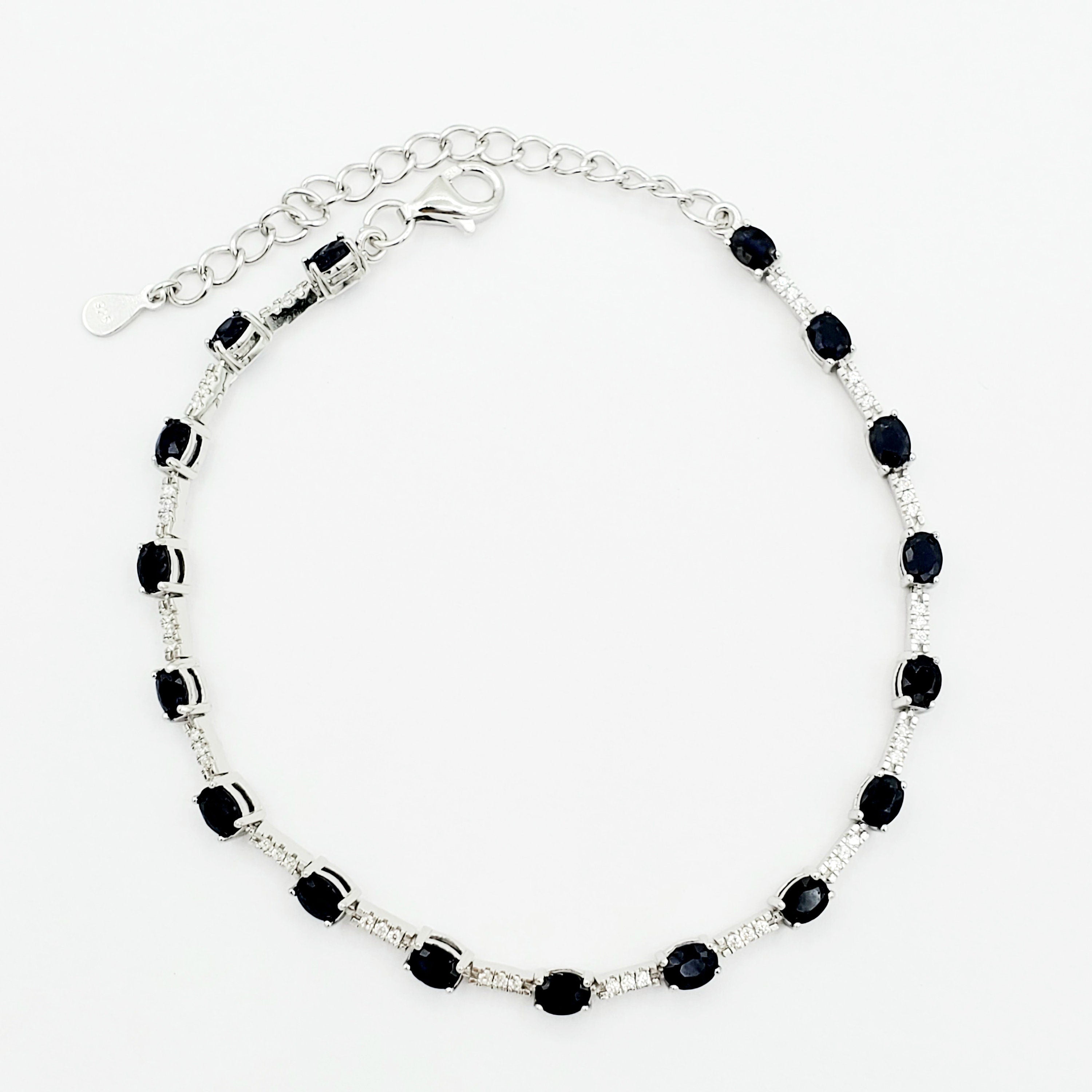 Gemstone Bracelet , Sterling Silver Bracelet Set With Genuine Gemstones 3.5cts, Bracelet for women, Classic Bracelet, Bracelet For Her