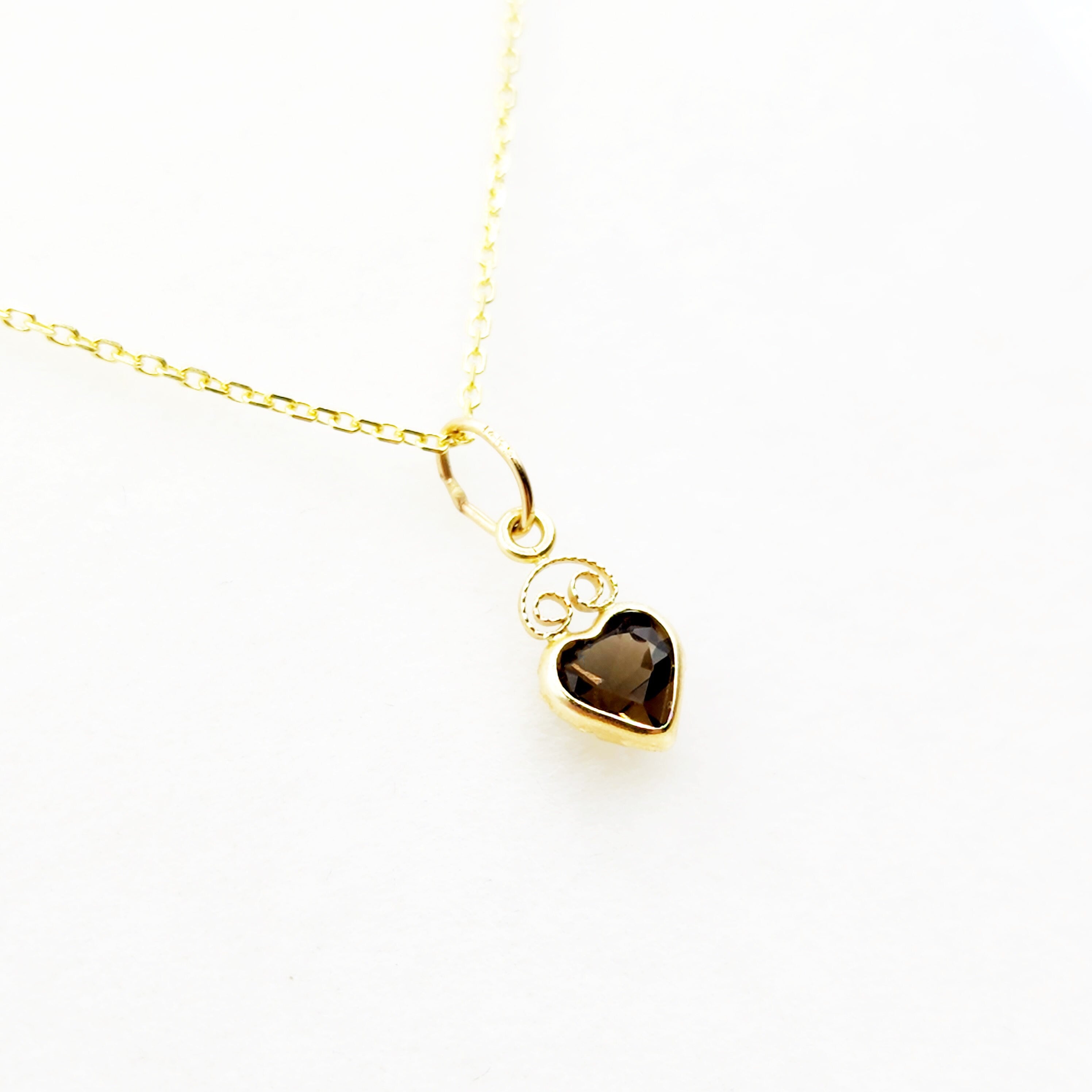 Smoky Topaz Pendant | 14K Yellow Gold Genuine Smoky Topaz 5x5mm Pendant