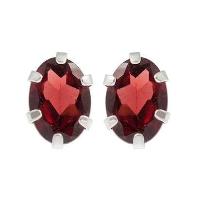 Sterling Silver Earrings Set with Your Choice of 7x5mm Genuine Gemstones