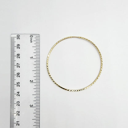 Gold Diamond Cut Big Hoops Earrings For Women, Gold Hoop Earrings,  10K Yellow Gold Circle Earrings , Large Hoop Earrings, Gift For Her