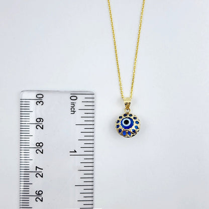 Gold Evil Eye Necklace | 10K Gold Evil Eye Pendant | Good Luck Necklace | Protection Pendant