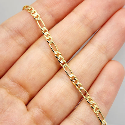 Dainty Gold Anklet, 10K Yellow Gold Figaro Ankle Bracelet, Foot Jewelry, Chain Anklet, Gold Chain Anklet, Anklet For Women, Gift For Her