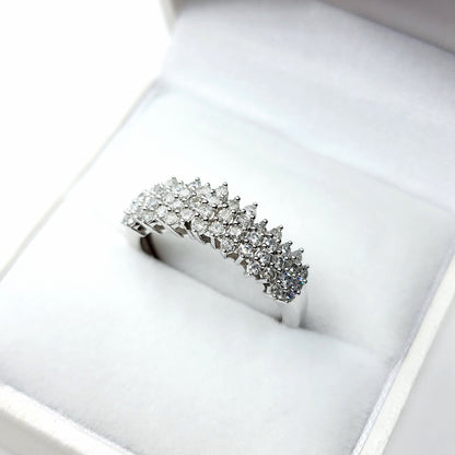 Gold Diamonds Cluster Ring | 10K White Gold Natural Diamond 0.50ct Ring | Wedding ring for women | Diamonds Wedding Ring | Engagement Ring