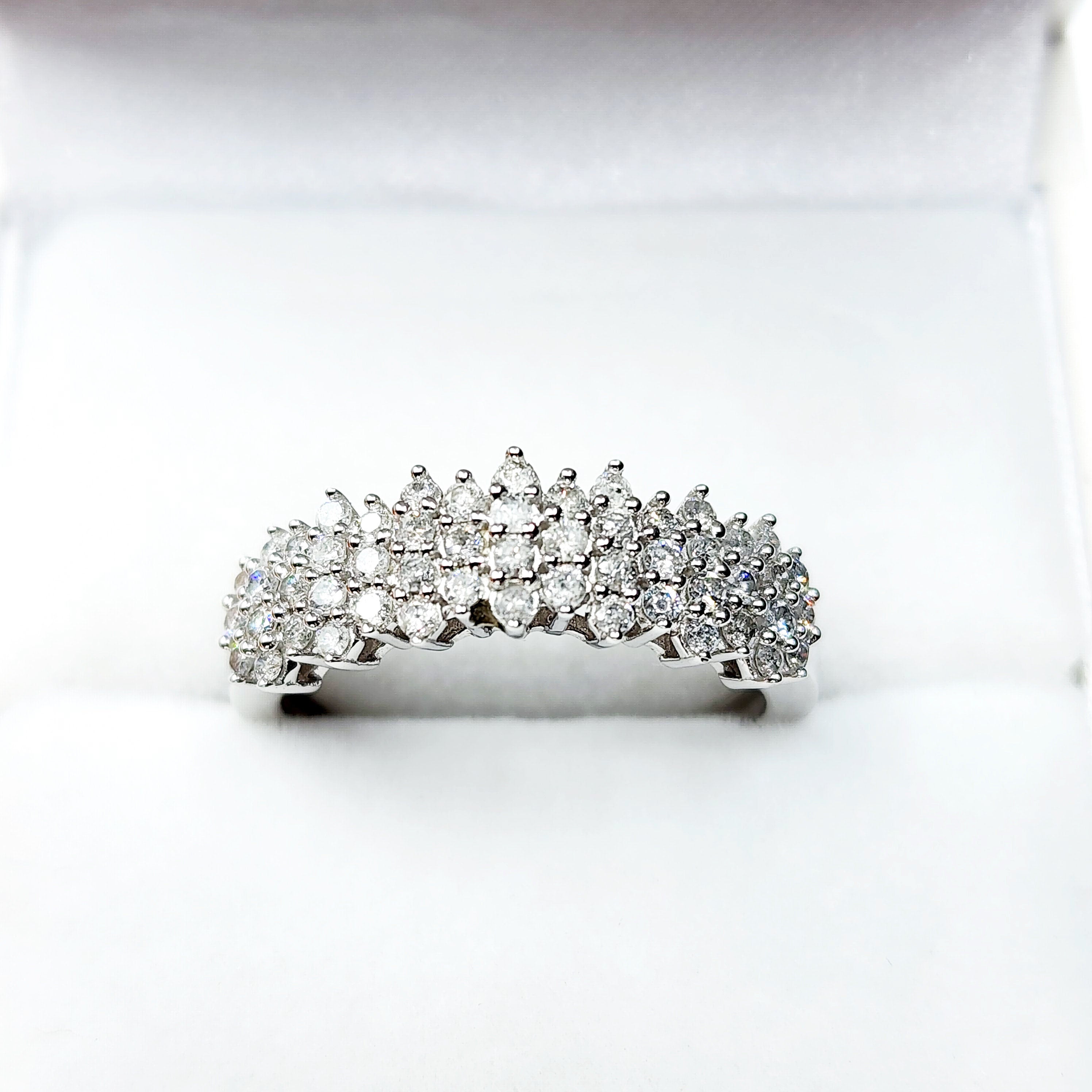 Gold Diamonds Cluster Ring | 10K White Gold Natural Diamond 0.50ct Ring | Wedding ring for women | Diamonds Wedding Ring | Engagement Ring