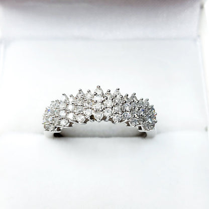 Gold Diamonds Cluster Ring | 10K White Gold Natural Diamond 0.50ct Ring | Wedding ring for women | Diamonds Wedding Ring | Engagement Ring