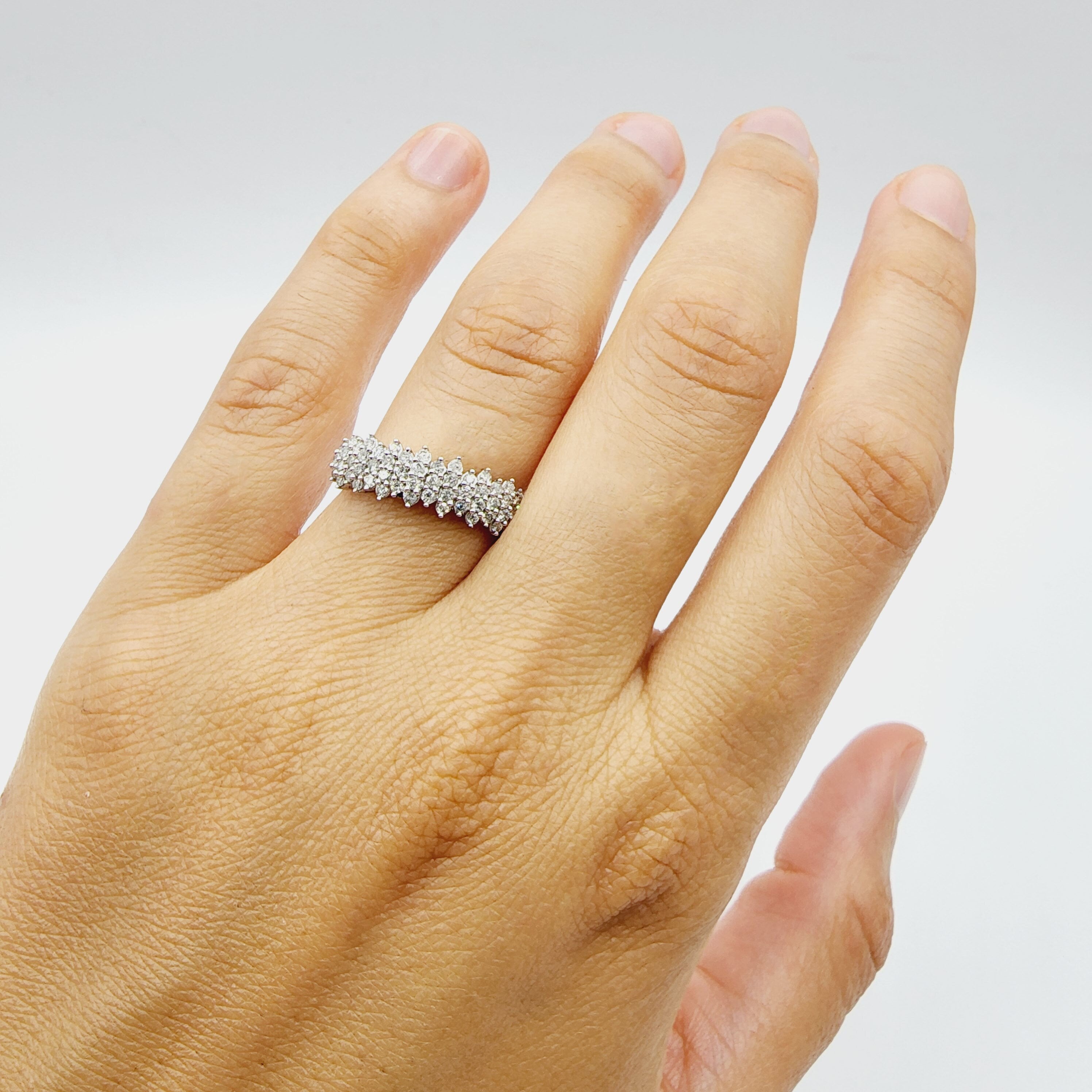 Gold Diamonds Cluster Ring | 10K White Gold Natural Diamond 0.50ct Ring | Wedding ring for women | Diamonds Wedding Ring | Engagement Ring