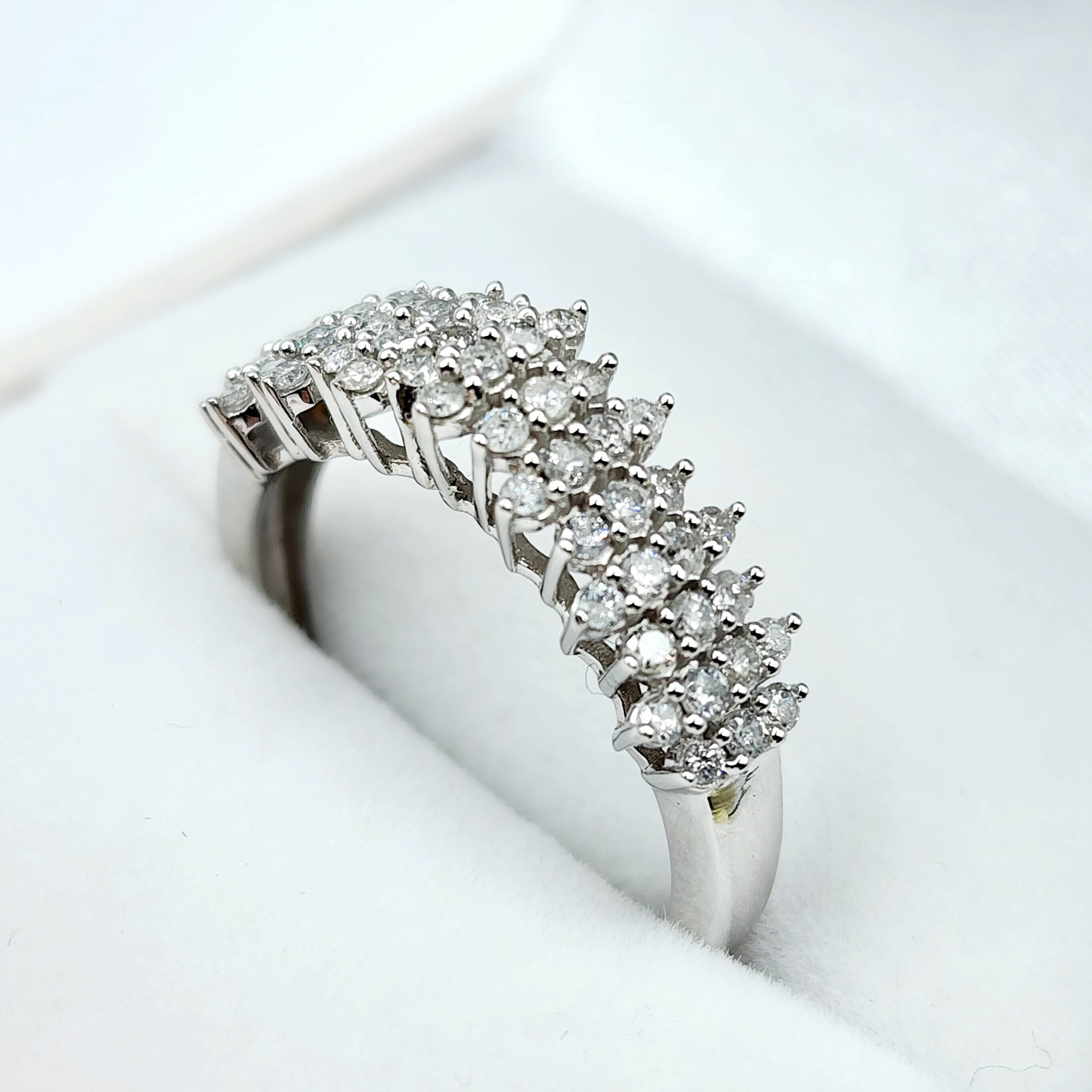 Gold Diamonds Cluster Ring | 10K White Gold Natural Diamond 0.50ct Ring | Wedding ring for women | Diamonds Wedding Ring | Engagement Ring