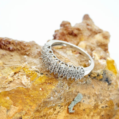 Gold Diamonds Cluster Ring | 10K White Gold Natural Diamond 0.50ct Ring | Wedding ring for women | Diamonds Wedding Ring | Engagement Ring