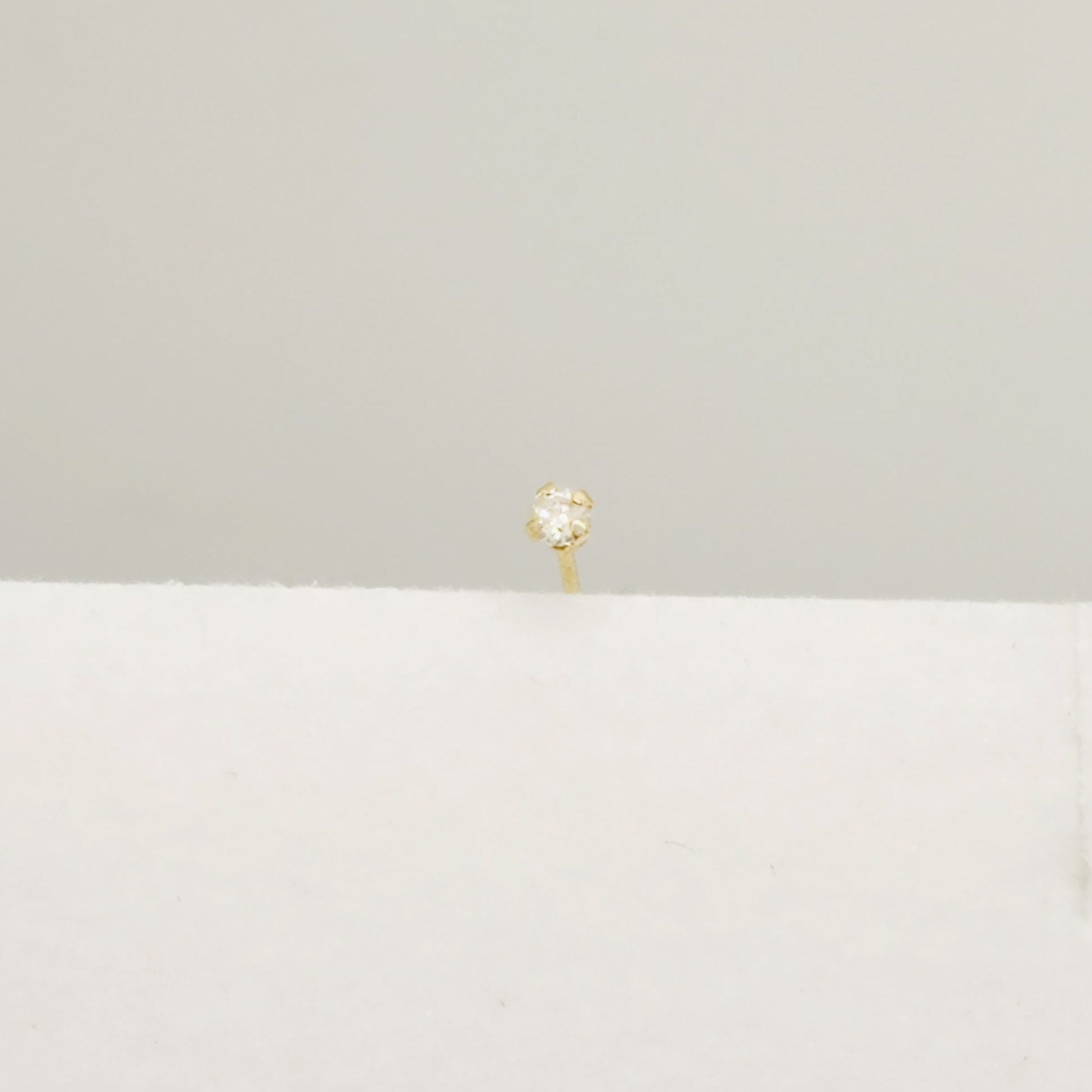 14K Yellow Gold Nose Stud with Diamond, Natural Diamond Nose Pin, Gold Nose Piercing, Gold Nose Stud Perfect Birthday Gift