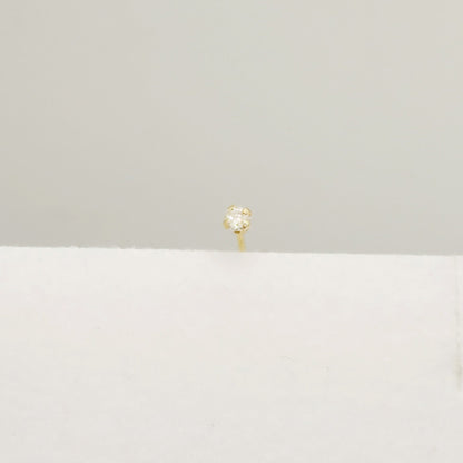 14K Yellow Gold Nose Stud with Diamond, Natural Diamond Nose Pin, Gold Nose Piercing, Gold Nose Stud Perfect Birthday Gift