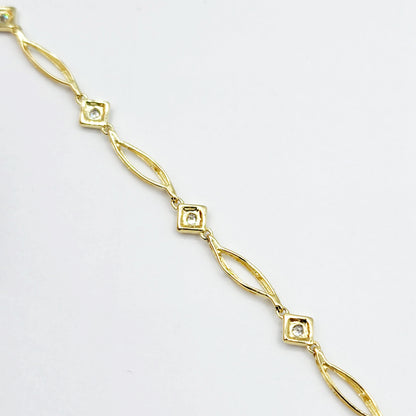 Gold Diamond Bracelet , 10K Yellow Gold Diamond 0.25ct Bracelet, Elegant Design, Fine Jewelry, Precious Gift, Luxury Accessories for Women