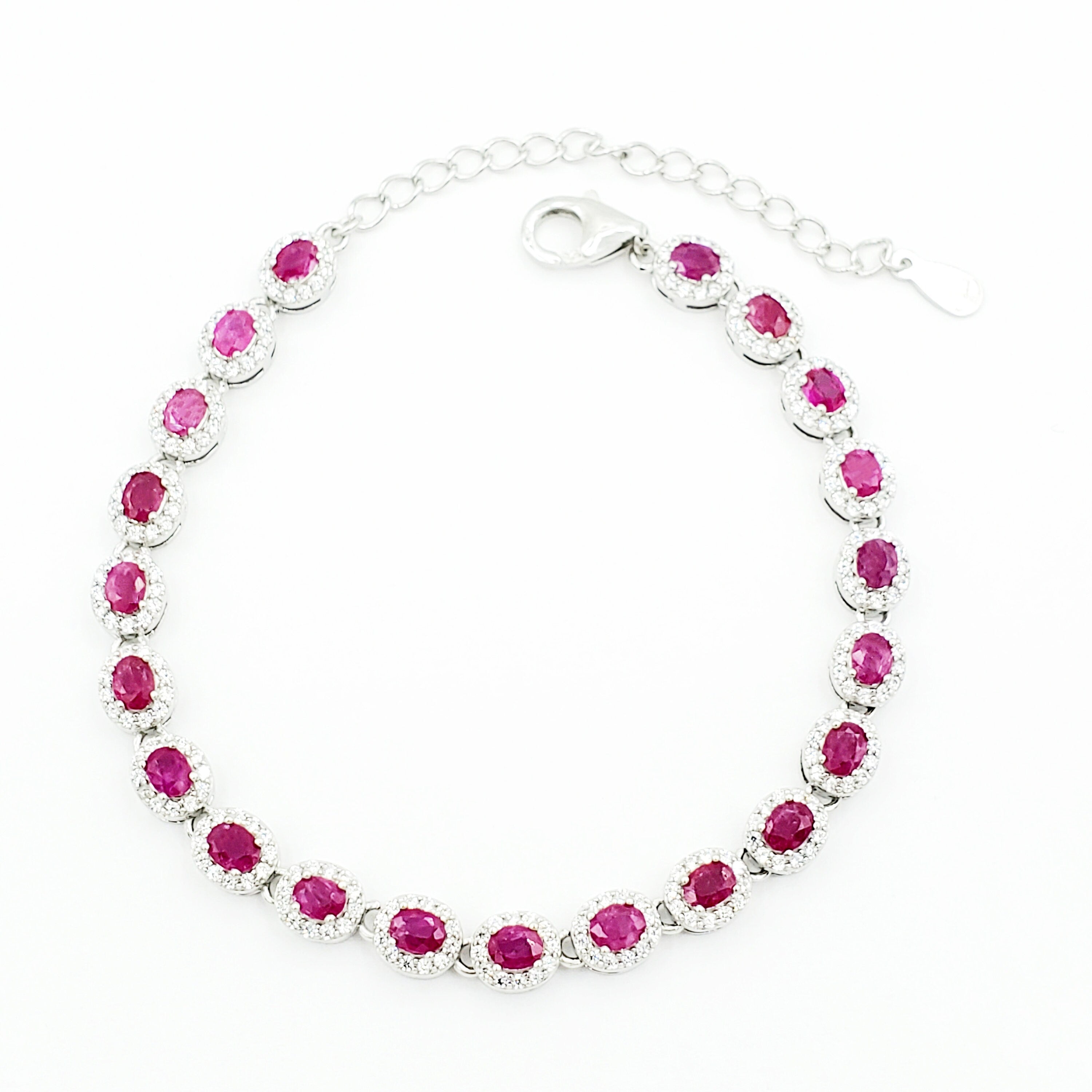 Gemstone Bracelet, Sterling Silver Bracelet Set With Genuine Gemstones 4.2cts, Birthstone Bracelet for women, Bracelet For Her