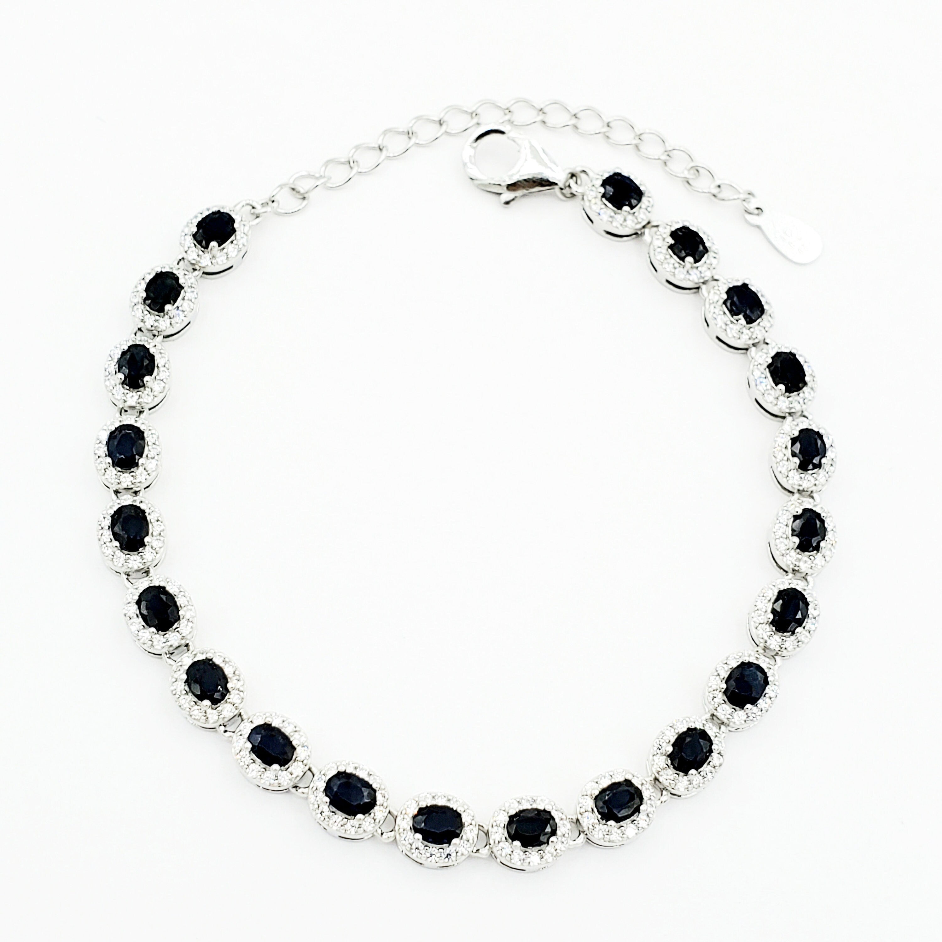 Gemstone Bracelet, Sterling Silver Bracelet Set With Genuine Gemstones 4.2cts, Birthstone Bracelet for women, Bracelet For Her