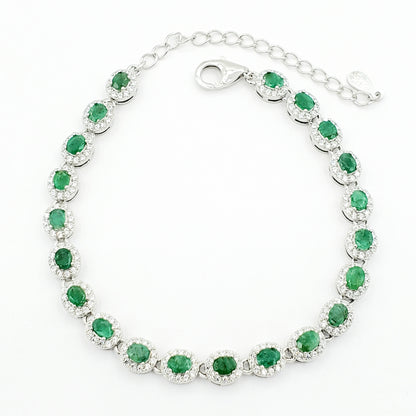 Gemstone Bracelet, Sterling Silver Bracelet Set With Genuine Gemstones 4.2cts, Birthstone Bracelet for women, Bracelet For Her
