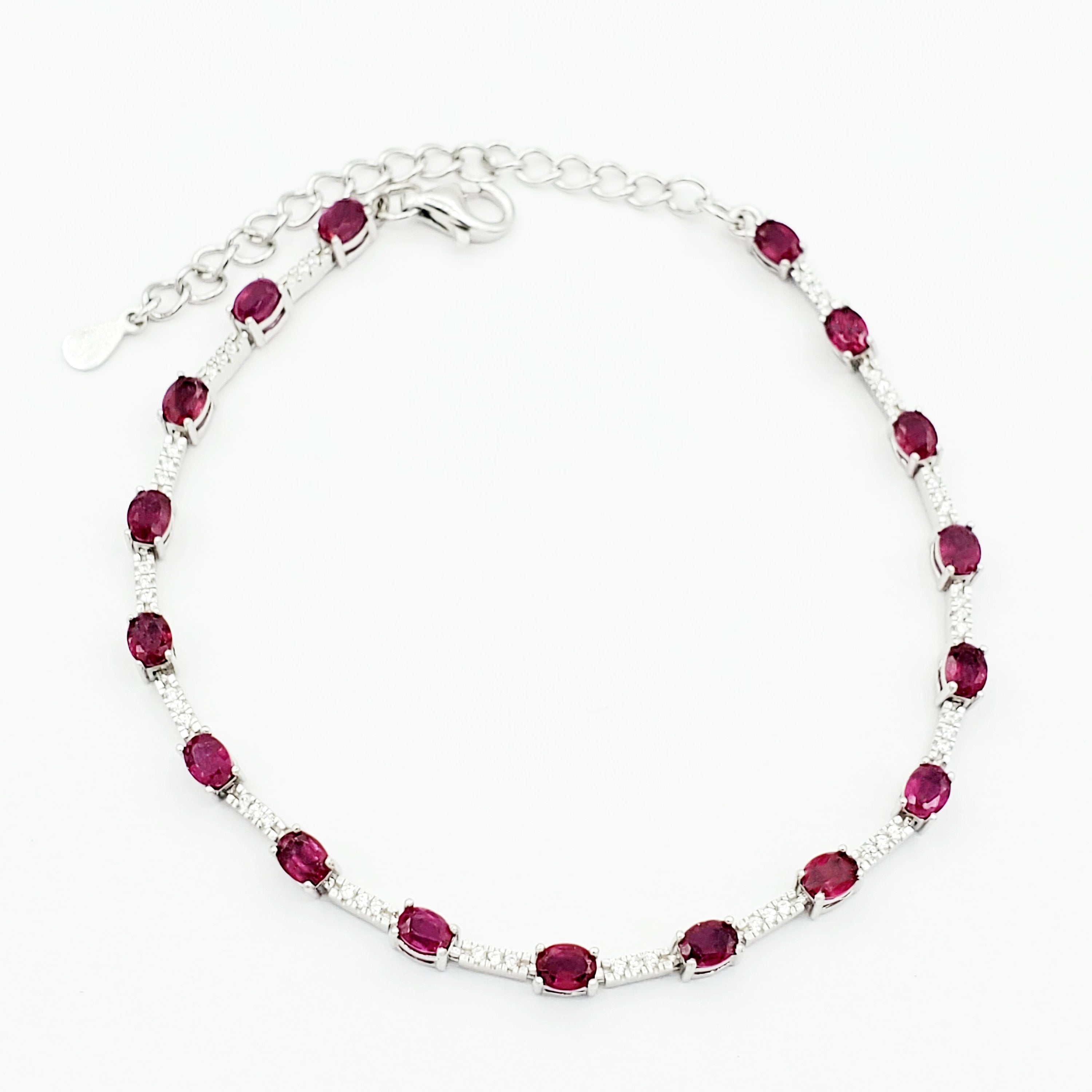 Gemstone Bracelet , Sterling Silver Bracelet Set With Genuine Gemstones 3.5cts, Bracelet for women, Classic Bracelet, Bracelet For Her