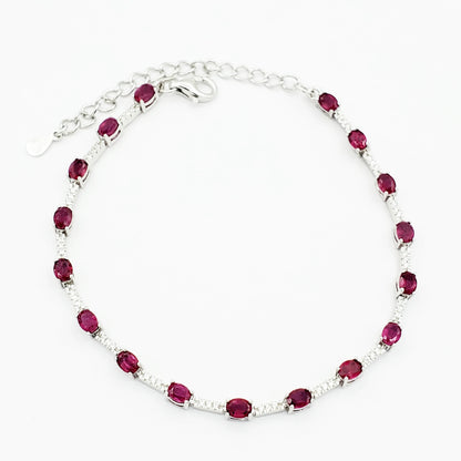 Gemstone Bracelet , Sterling Silver Bracelet Set With Genuine Gemstones 3.5cts, Bracelet for women, Classic Bracelet, Bracelet For Her