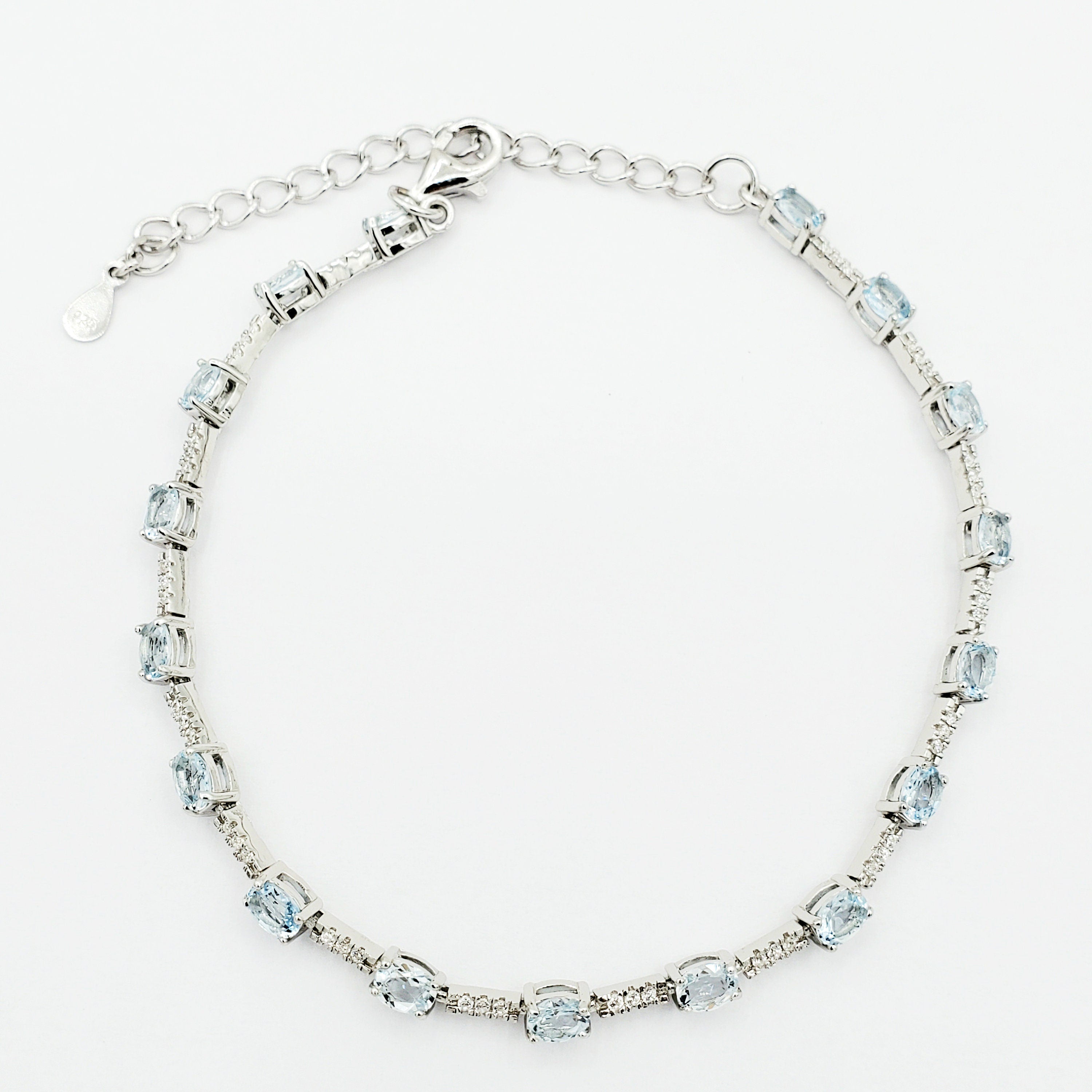 Gemstone Bracelet , Sterling Silver Bracelet Set With Genuine Gemstones 3.5cts, Bracelet for women, Classic Bracelet, Bracelet For Her