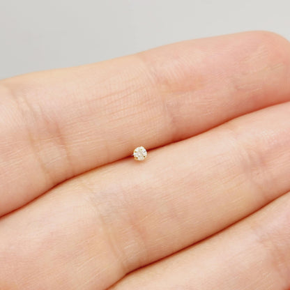 14K Yellow Gold Nose Stud with Diamond, Natural Diamond Nose Pin, Gold Nose Piercing, Gold Nose Stud Perfect Birthday Gift
