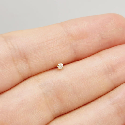 14K Yellow Gold Nose Stud with Diamond, Natural Diamond Nose Pin, Gold Nose Piercing, Gold Nose Stud Perfect Birthday Gift