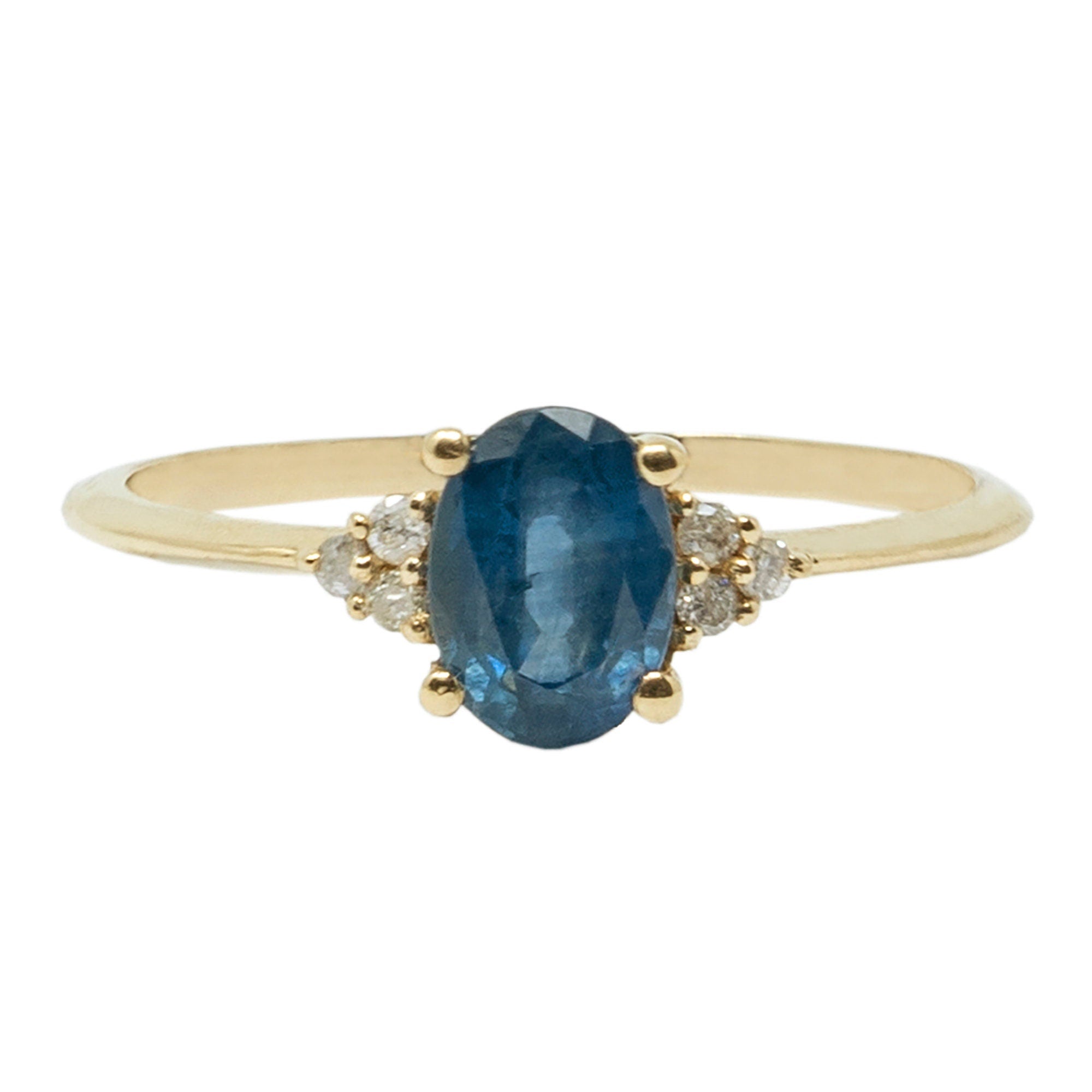 Gemstone Rings Engagement, 10K Gold Ring Set With 7x5mm Oval Genuine Gemstone and Diamonds, Statement Ring, Wedding Ring, Birthstone Ring