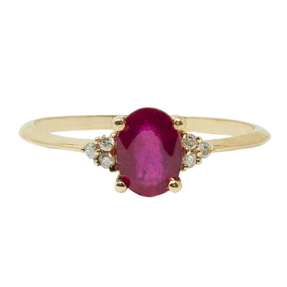 Gemstone Rings Engagement, 10K Gold Ring Set With 7x5mm Oval Genuine Gemstone and Diamonds, Statement Ring, Wedding Ring, Birthstone Ring