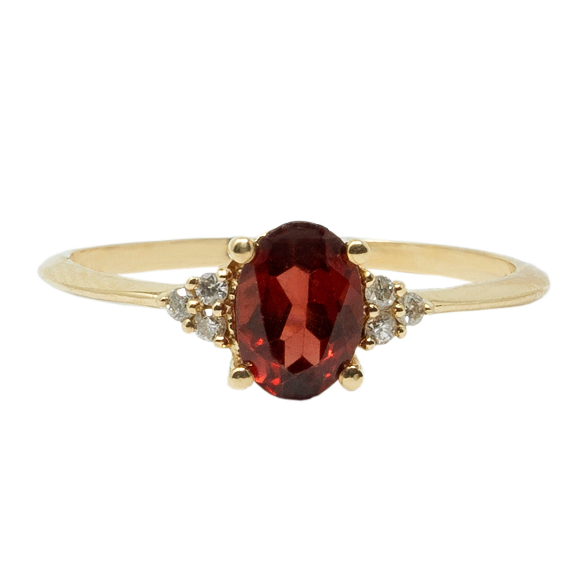 Gemstone Rings Engagement, 10K Gold Ring Set With 7x5mm Oval Genuine Gemstone and Diamonds, Statement Ring, Wedding Ring, Birthstone Ring