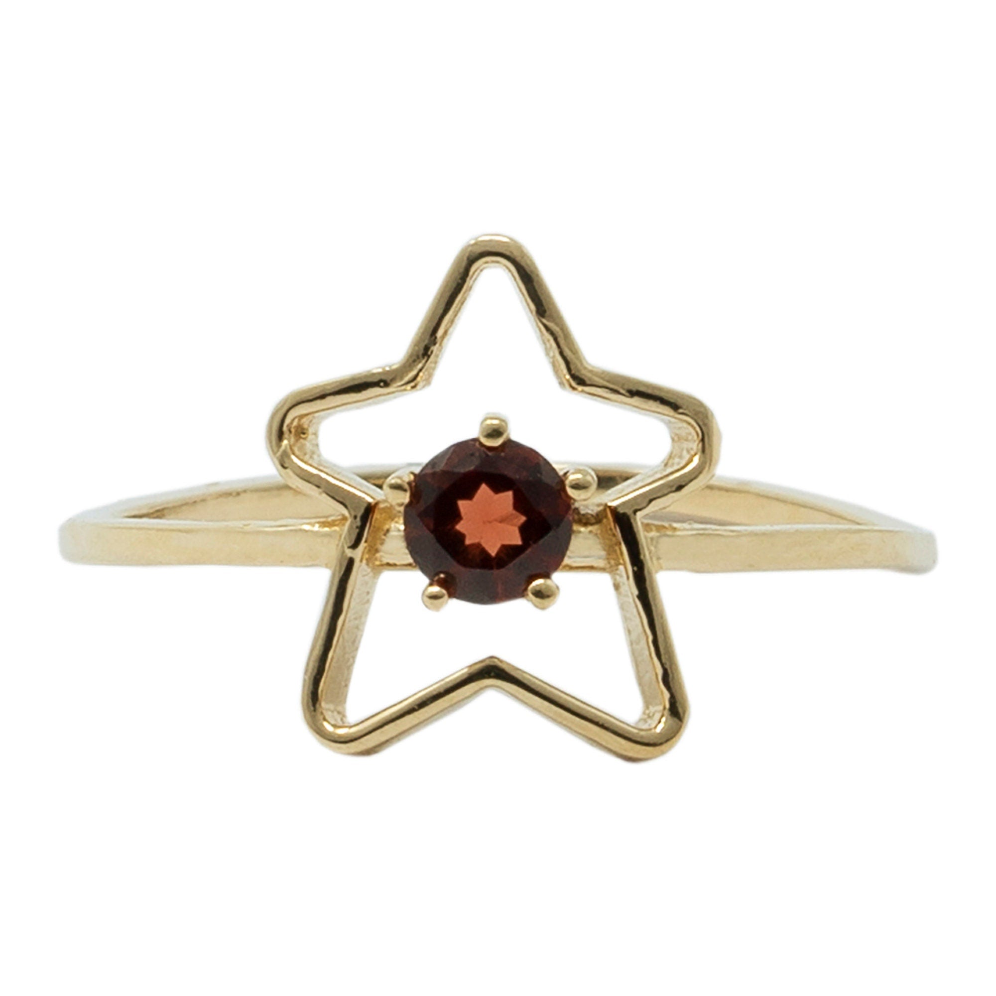 10K Yellow Gold Star Baby Ring, Genuine Gemstone 3mm Toddler Girl Jewellery Gift, Baby Ring, Kids Fine Jewellery