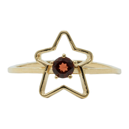 10K Yellow Gold Star Baby Ring, Genuine Gemstone 3mm Toddler Girl Jewellery Gift, Baby Ring, Kids Fine Jewellery