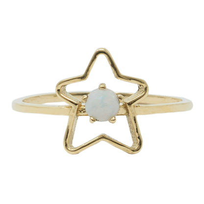 10K Yellow Gold Star Baby Ring, Genuine Gemstone 3mm Toddler Girl Jewellery Gift, Baby Ring, Kids Fine Jewellery