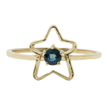 10K Yellow Gold Star Baby Ring, Genuine Gemstone 3mm Toddler Girl Jewellery Gift, Baby Ring, Kids Fine Jewellery