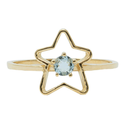 10K Yellow Gold Star Baby Ring, Genuine Gemstone 3mm Toddler Girl Jewellery Gift, Baby Ring, Kids Fine Jewellery