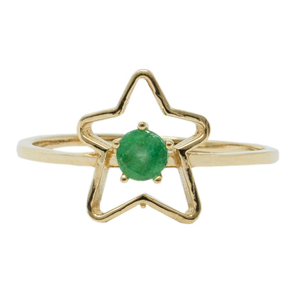 10K Yellow Gold Star Baby Ring, Genuine Gemstone 3mm Toddler Girl Jewellery Gift, Baby Ring, Kids Fine Jewellery