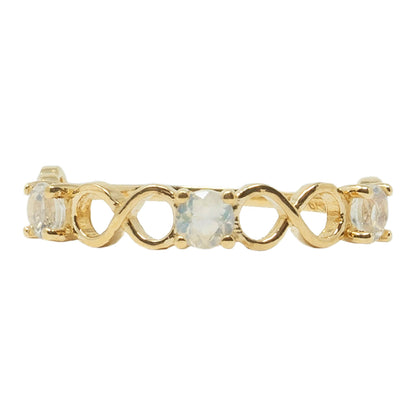 Gemstone Rings Engagement, 10K Eternity style Ring Set With Three Round 3mm Genuine Gemstones, Statement Ring For Her, Birthstone Ring