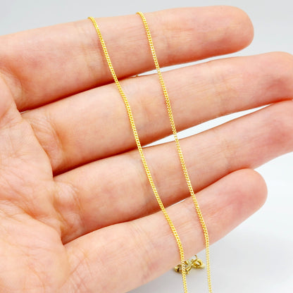Gold Curb Chain , 10K Yellow Gold Curb Chain 1.2mm