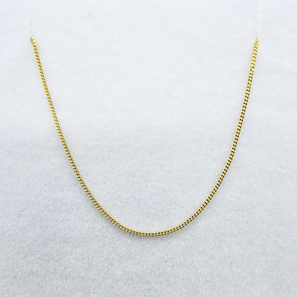 Solid 14K Yellow Gold Curb Chain Necklace, 1.7mm Width