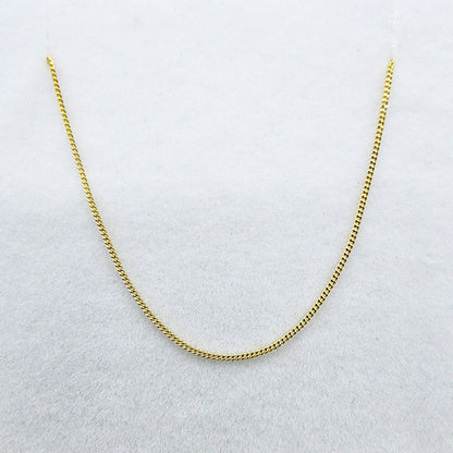 14k Yellow Gold Curb Chain, Solid Gold Necklace (1.4mm)