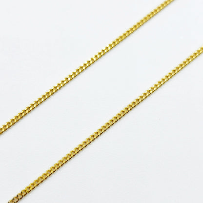 14k Yellow Gold Curb Chain, Solid Gold Necklace (1.4mm)