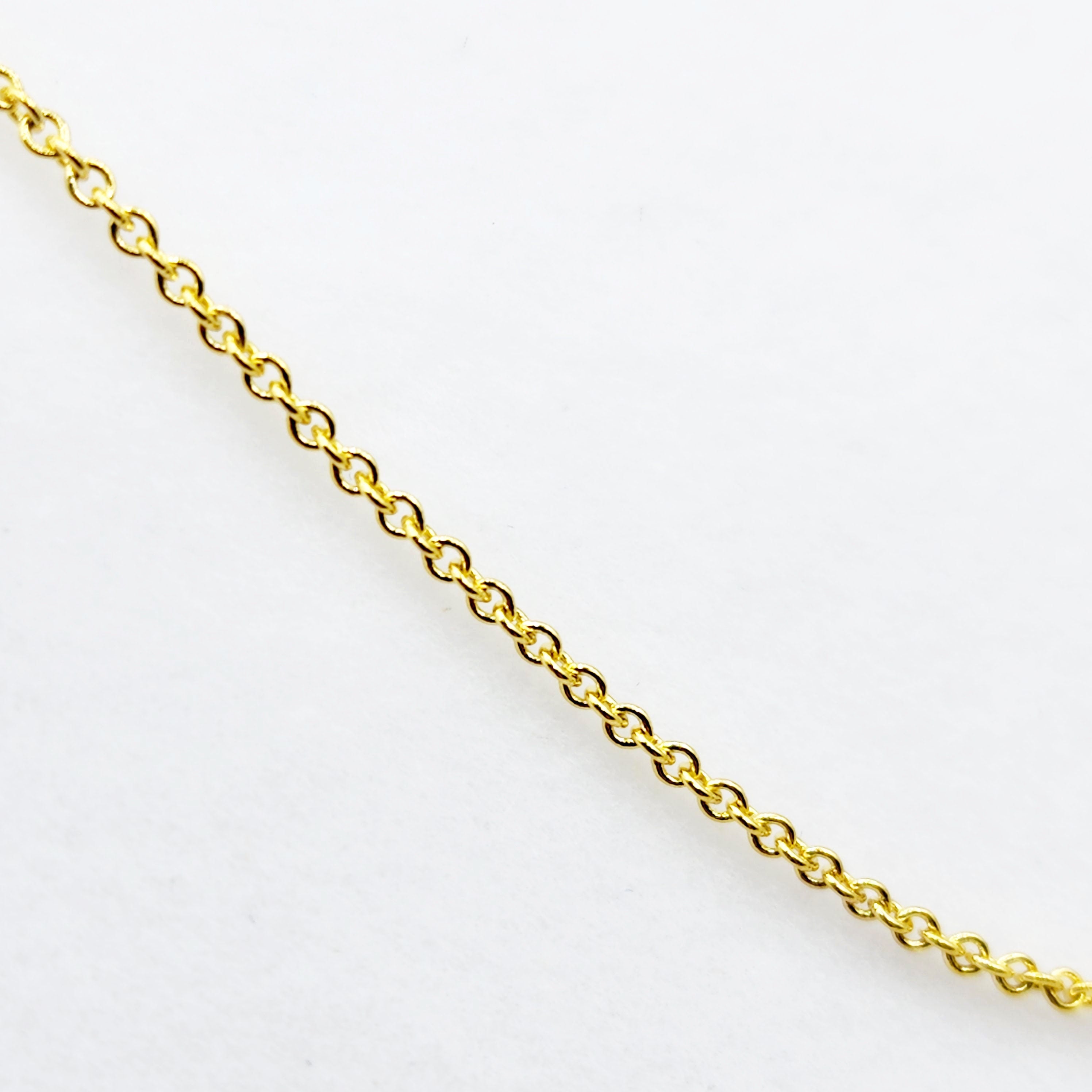 Yellow Gold Rolo Chain , Solid Gold Rolo 1mm Chain, Yellow Rolo Chains 1mm Chains for Pendants